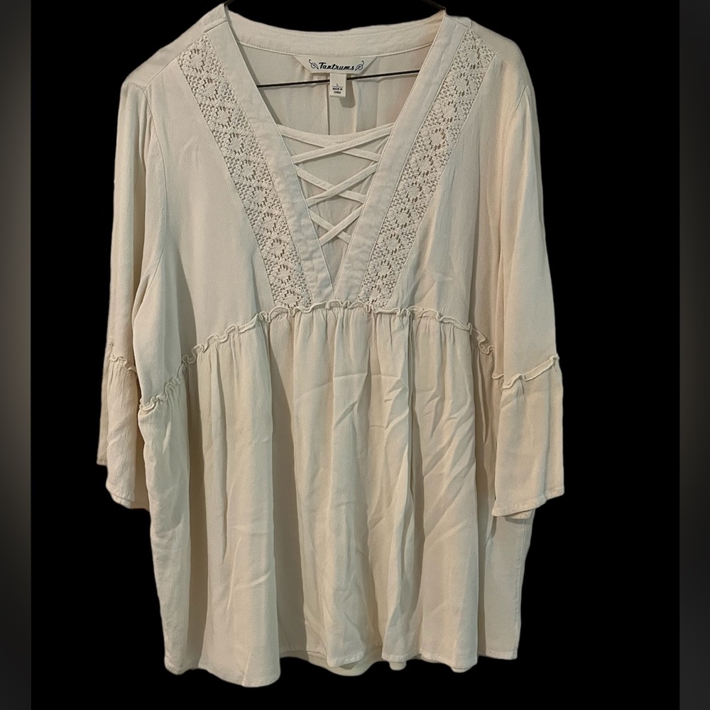 Tantrums brand size Large L cream/white colored top blouse